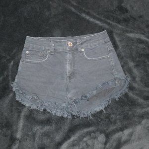 Black American Eagle HI-RISE FESTIVAL distressed denim shorts